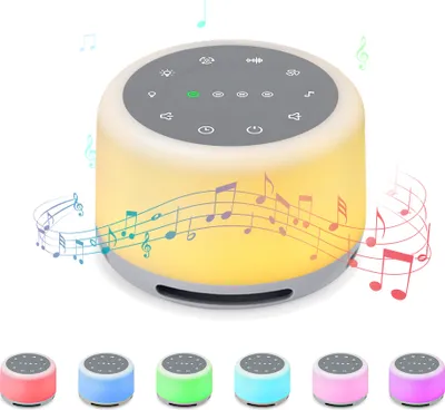 Produktbild von White Noise Sound Machine mit Mood Light Natural Sounds & Musik zum Schlafen Wiederaufladbare Natural Sound Machine Wiedergabe Memory & Timing Schlaftherapie fuer Babyroom Bedroom Office
