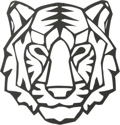 Produktbild von J-Line Wanddekoration Tiger Metall Schwarz