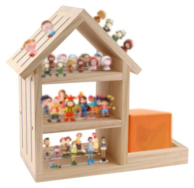 Displayplanke für Tonies, 70-80 Figuren, Hausform
