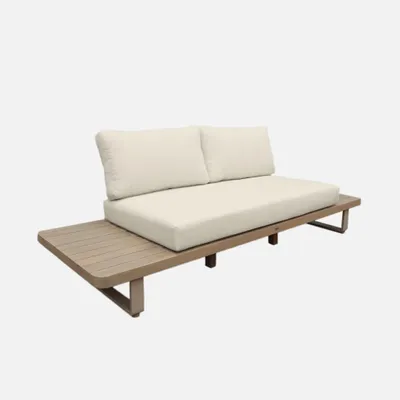 Immagine prodotto di Panca da giardino in legno di acacia e alluminio, 2 posti, Beige
