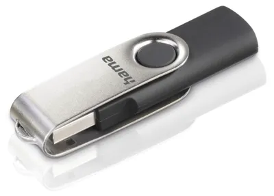 Produktbild von Hama USB-Stick Rotate, USB 2.0, 32GB, Schwarz/Silber