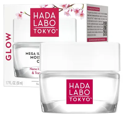 Imagen del producto de Hada Labo Tokyo, Glow, Ácido Hialurónico, iluminador e hidratante, para uso diurno y nocturno, gel-crema, para el rostro, 50 ml