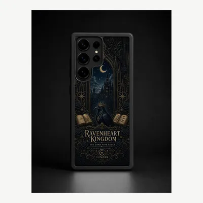 Productafbeelding van Samsung S25 Ultra hoesje, telefoonhoesje, beschermhoesje, case met ravenhartmotief – LUNØIR ©
