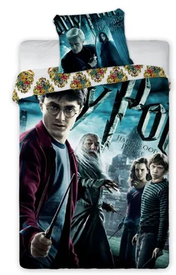 Obrázok produktu pre Čarodejnícky svet detská obojstranná posteľná bielizeň Harry Potter Dumbledore Snape Ron Hermiona Harry Magic Magic School Hogwarts Wand Perina 140 x 200 + vankúš 70 x 90 cm 100% bavlna