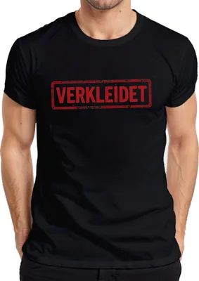 Produktbild von VERKLEIDET Karneval Fasching Halloween Cosplay Kostüm lustig Herren T-Shirt, Schwarz, M