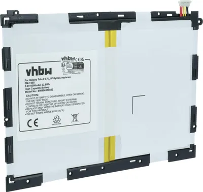 Produktbild von vhbw Akku kompatibel mit Samsung Galaxy SM-T555C, Tab A 9.7, Tab A Plus 9.7 WiFi, Tab A Plus 9.7 Tablet Pad (6000 mAh, 3,8 V, Li-Polymer)