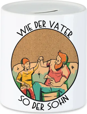 Produktbild von Wie Der Vater So Der Sohn Spardose  Gaming Konsole Controller Zocken Spielen Geschenkidee