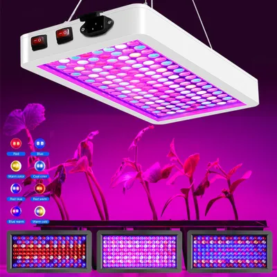 Obrázek produktu pro Rostlinná lampa LED plné spektrum červená modrá rostoucí lampa pro vnitřní rostliny zahrada skleník rostlina světlo zelenina květina rostoucí lampa bílá 100W 287LED