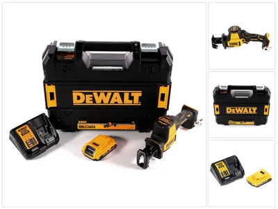 Zdjęcie produktu dla Akumulatorowa pilarka szablasta DeWalt DCS 369 D1 18 V + 1x akumulator 2,0 Ah + ładowarka + TSTAK