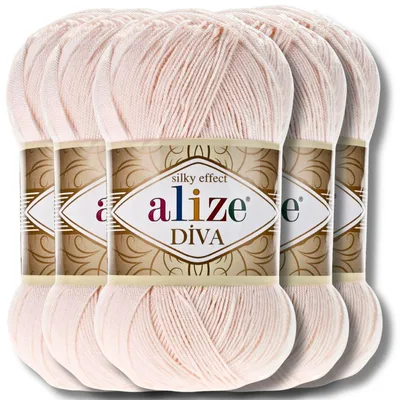 Produktbild von Alize 5x 100g Diva Wolle, Uni, Häkeln, Stricken (382)