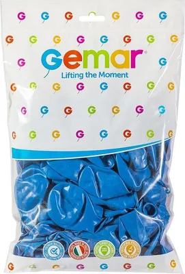 Image de Gemar ballons en latex - bleu - 100 pcs - 26 cm