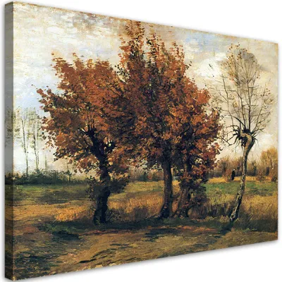 Produktbild von Leinwandbild  Herbstlandschaft - V. van Gogh 120x80 Feeby Bunt bild für die wand bereit zum aufhängen