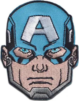 Obrázek produktu pro Marvel © Avengers Captain America head - nášivka, nažehlovací, nášivky, nášivky, velikost: 7 x 5,3 cm