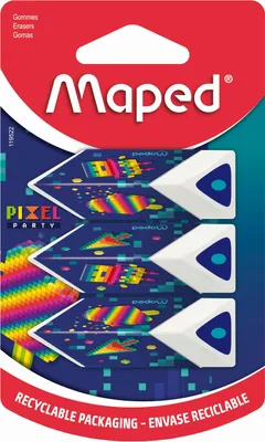 Obrázek produktu pro Gumki do mazania Maped Pixel Pyramid trójkolorowe 3 sztuki