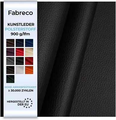 Produktbild von Schwarzes Imitatleder Stoff Meterware 140cm