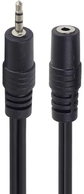 Produktbild von Goobay 50458, 2.5mm, Männlich, 2.5mm, Weiblich, 2 m, Schwarz
