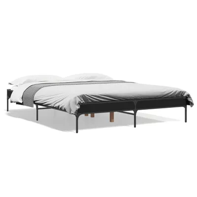 Productafbeelding van Bedframe, zwart, 140x200 cm, gemaakt van houtvezel en metaal