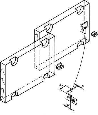 Produktbild von ZIEHL 25 Mitnehmer zum Anschrauben 15 x 15 x 20, StahL - verzinkt, mit Gummi