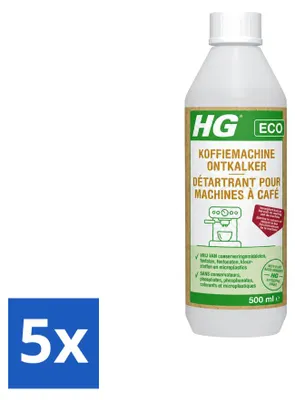 Produktbild von 5 x HG ECO Koffiemaschinen-Entkalker auf Zitronensäurebasis 500 ml - Vorteilspackung - 5 Stücke