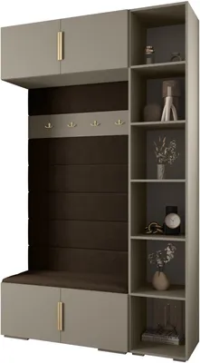 Produktbild von MEBLE KRYSPOL Inova 1 Möbelset Garderobe, 236,7x140x47cm - Kaschmir, Manila 04, Gold