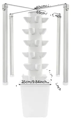Obrázek produktu pro Hydroponická pěstební věž, vertikální zahradnický systém, LED růstová světla, BÍLÁ