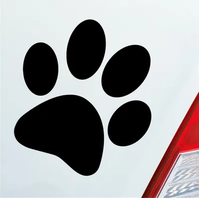 Produktbild von Auto Aufkleber Hundepfote Pfote Hund Fote Tatze 10x11 cm Schwarz Glanz Sticker Heckscheibenaufkleber