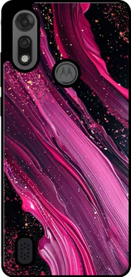 Zdjęcie produktu dla Etui na telefon Smartphonica pasujące do Motorola Moto E6i / E6s 2020 z marmurowym nadrukiem - Etui z TPU z marmurowym wzorem - fioletowo-różowe
