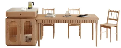 Produktbild von Luxus Designer Esstisch Braun Holz Modern Stilvoll Für Esszimmer