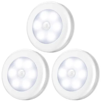 Produktbild von 6 LED-Bewegungsmelder,Schrankbeleuchtung,weiß,3St.