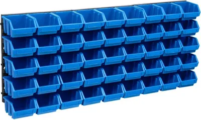 Obrázek produktu pro 48dílná sada skladovacích zásobníků nástěnné panely modročerná