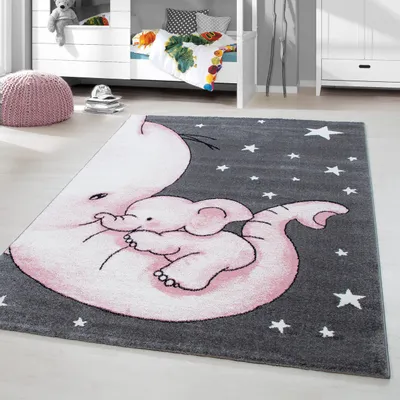 Zdjęcie produktu dla Dywan do pokoju dziecięcego Homebyhome, dywan dla dzieci, dywan dla dziewczynek z modnym wzorem, w kształcie prostokąta i koła, miękki, wymiary: 200 x 290 cm