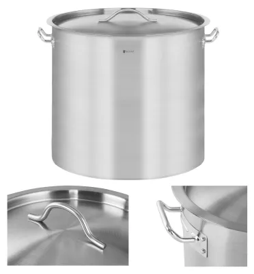 Produktbild von ROYAL Catering RCST-50E Kochtopf inkl. Deckel, Edelstahl, 40 cm Durchmesser, Induktionsherd-geeignet