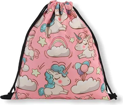 Produktbild von Jumada's – Badetasche – Turnbeutel „Pink“ – Luxus-Rucksack mit Kordelzug – Einhorn – Mädchenrucksack
