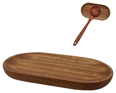 Holz-Löffelablage, dunkelbraun, 18x10x1,5 cm, für Küchenutensilien