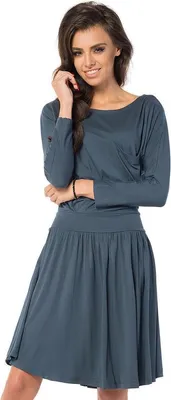 Produktbild von Damen Kleid klassisch Mini-Kleid Langarm; Grafit S/M 36/38