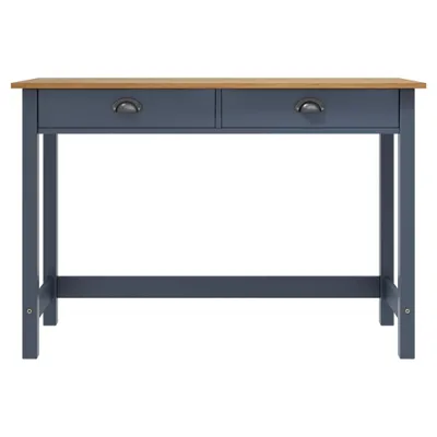 Immagine prodotto di vidaXL Tavolino Hill con 2 cassetti, grigio, 110x45x74 cm, legno di pino