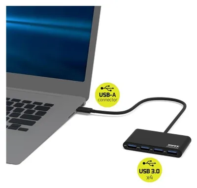 Image de PORT PORT900121 - Hub 4 ports USB A 3.0 vers 4 ports USB A SuperSpee