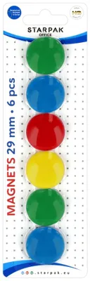 Produktbild von Farbiger Magnet, Farbmix, 29 mm, 6 Stück, Starpak 262702