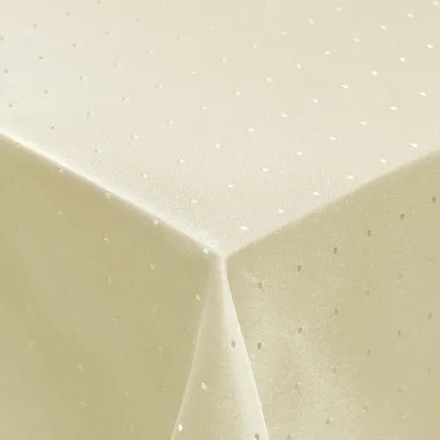 Produktbild von DecoHomeTextil Punkte Muster Optik Tischdecke Damast Tafeldecke Pflegeleicht Champagner Eckig 160 x 160 cm