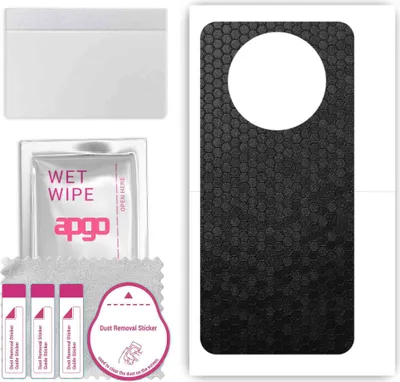 Produktbild von apgo Rückseite Schutzfolie, Skin, kompatibel mit Huawei Mate X3, Hinten Displayschutzfolie aus Vinylfolie, kratzfest, einfache Montage - Schwarze Honigwabe