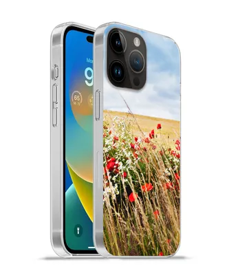 Produktbild von MuchoWow® Handyhülle Schutzhülle Hülle für Apple iPhone 14 Pro Max Wolken - Blumen - Rot Silikon Softcase Handy Hülle - Hardcover