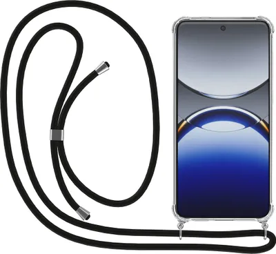 Produktbild von Smartphonica Telefon Fall geeignet für Oppo Find X8 Pro mit Kabel und Bumper - Fall mit Telefon Kabel - TPU Backcover Fall stoßfest mit Lanyard - Transparent
