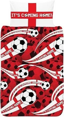 Immagine prodotto di Inghilterra Calcio - Biancheria da letto reversibile "Its Coming Home" TC868 (letto singolo) (Rosso/Nero/Bianco)