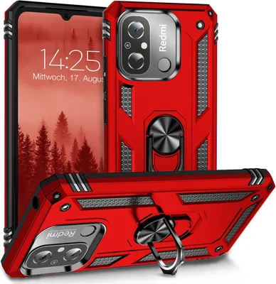 Produktbild von Armor Outdoor Handyhülle für Xiaomi Redmi 12C Handy Panzer Case Cover Schutzhülle Farbe: Rot