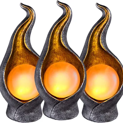 Produktbild von 3er Set LED Gartenleuchte, Silber, Gold, Kugel, H 26,5 cm