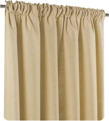 Produktbild von Vorhang Kräuselband 140x245 cm beige natur blickdicht Struktur Leinenoptik uni Gardine