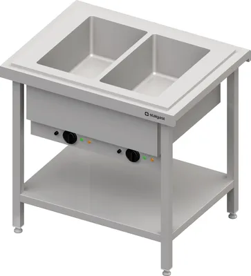 Immagine prodotto di Servizio caldo a bagnomaria 2 vasche singole GN1/1, 920x750x880, coperchio in acciaio inox