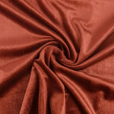 Produktbild von Bekleidungsstoff Meterware Stretch Samt ein terrakotta