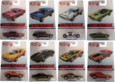Image de Mattel GRT22 Hot Wheels 8er-Set Flying Customs Sportwagen Chevy Shelby Plymouth Ford Firebird Otto Maßstab 1:64