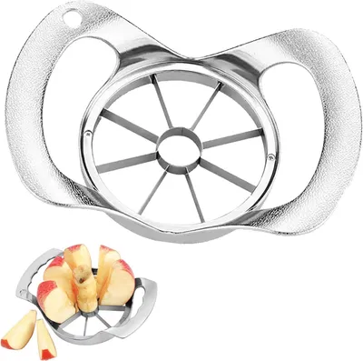 Produktbild von Apfelschneider aus Edelstahl, Apfelteiler mit scharfer Klinge für 8 gleichmäßige Stücke, Obstschneider für Äpfel, Birnen, Drachenfrucht, Tomaten und Kartoffeln